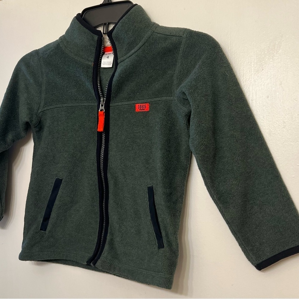 Carter's Green Fleece Zip-Up Sweater - Picture 2 of 7